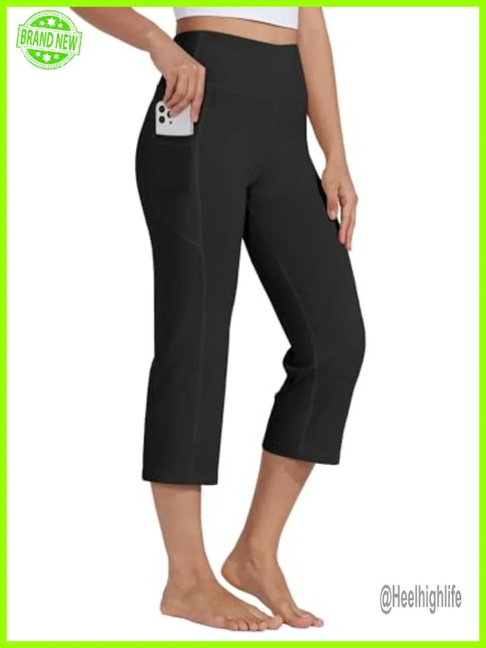 High Waisted Capri Yoga Pants with Pockets, 21